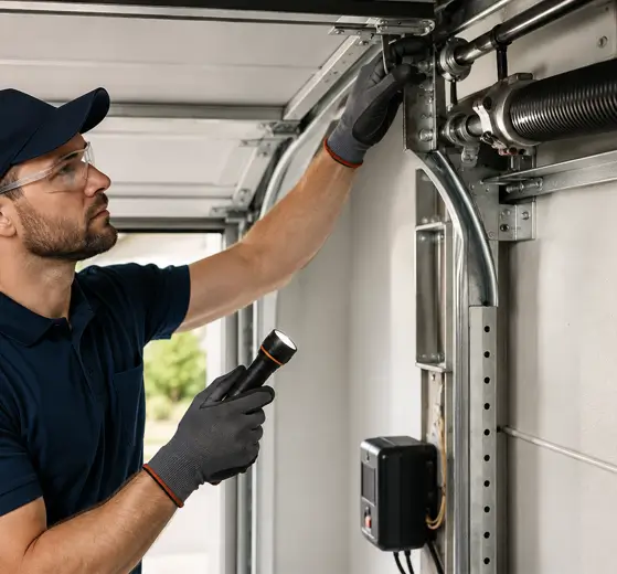 Professional garage door safety inspection in Conroe Texas