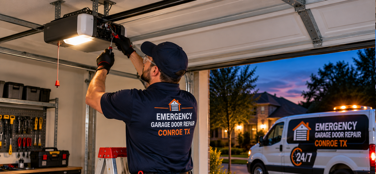 Professional Garage Door Repair Conroe TX technician